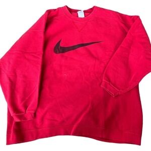 Nike‎ 90’s white tag red large swoosh sweatshirt L